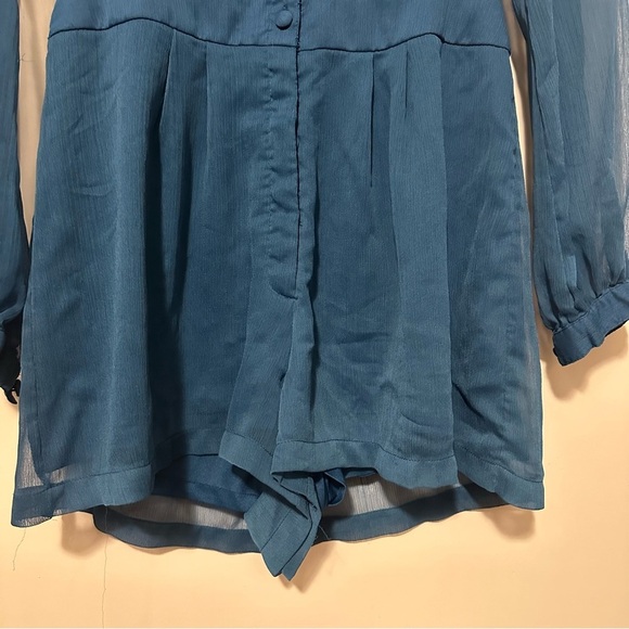 ASOS teal short romper sheer under layer size 4 - Picture 2 of 9